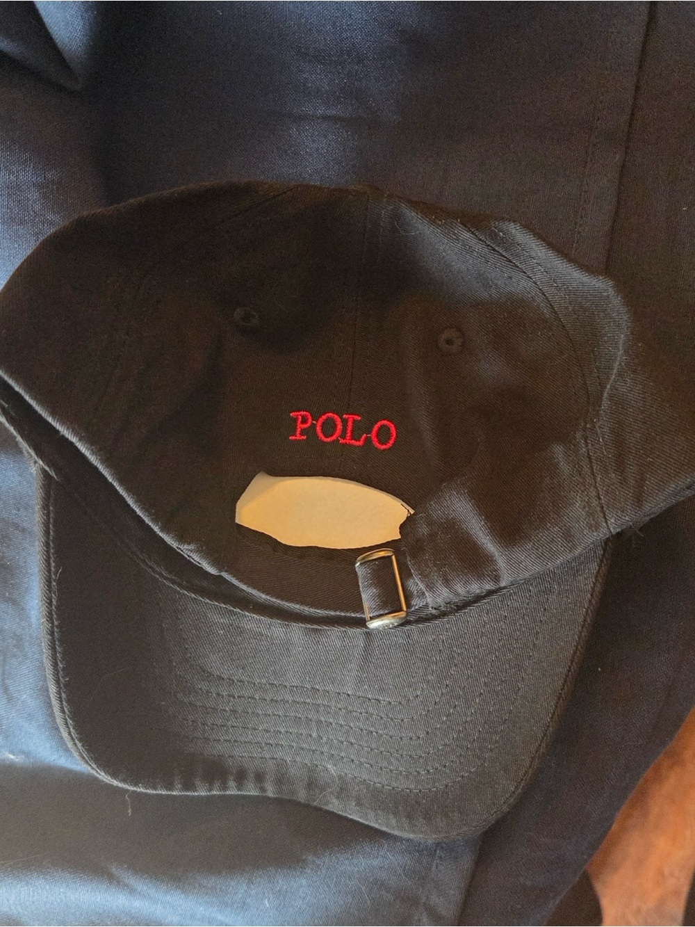 Polo by Ralph Lauren Black Baseball Cap with Red Stitching - Picture 4 of 6